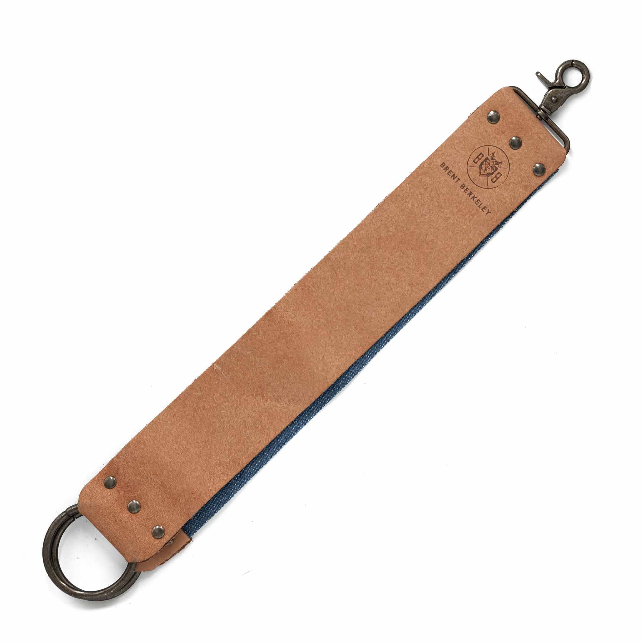 Brent Berkeley leather stropping belt - straight razor honing and sharpening strop from cowhide